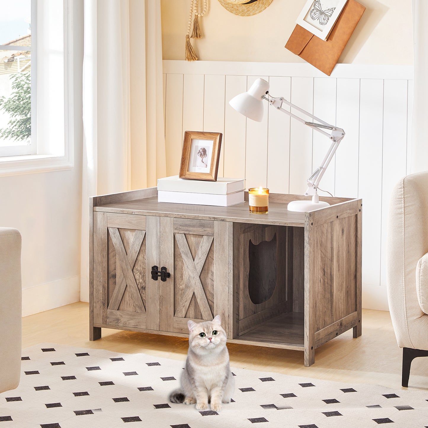 MAHANCRIS 31.5"L Cat Litter Box Enclosure