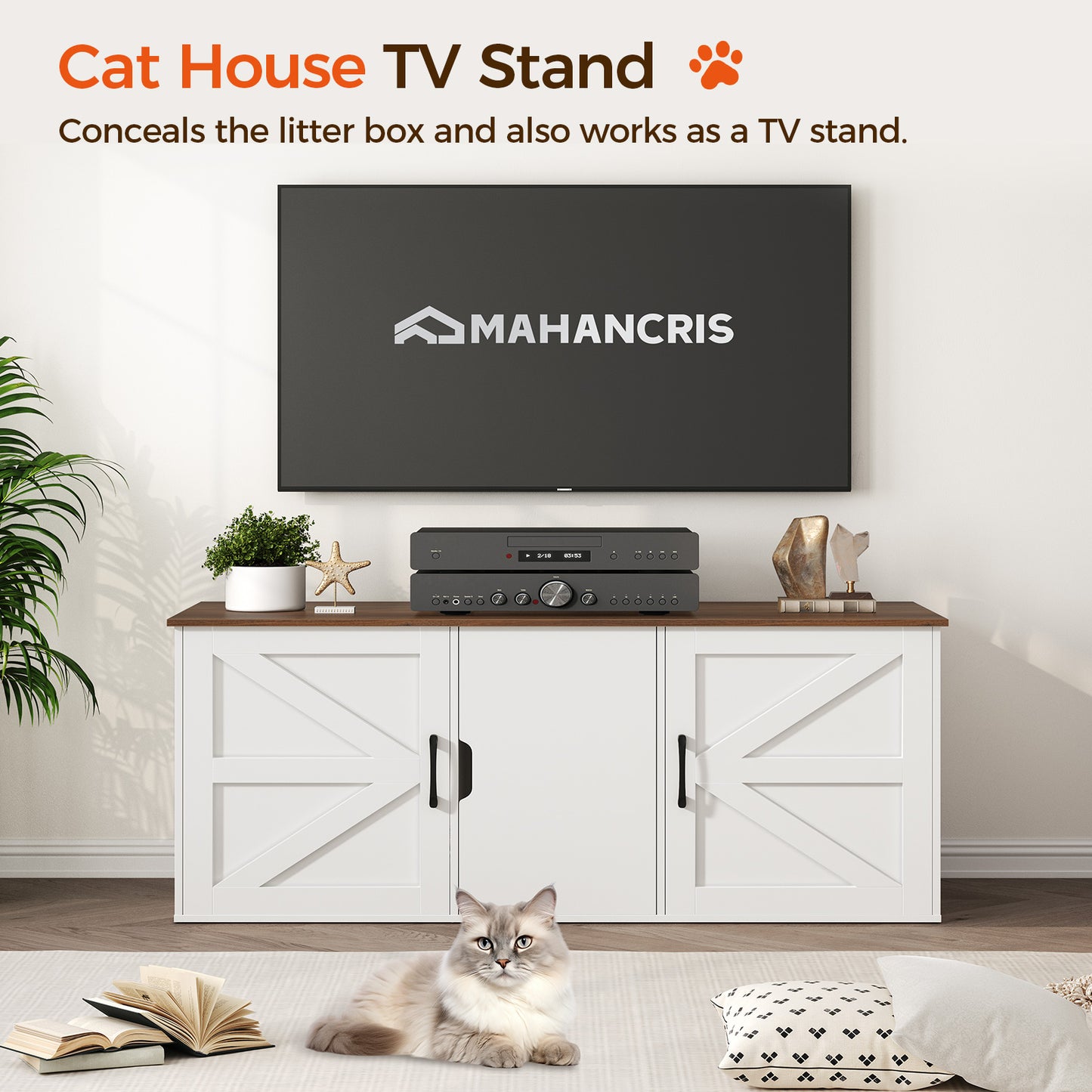 MAHANCRIS 47 inch Cat Hidden Litter Box