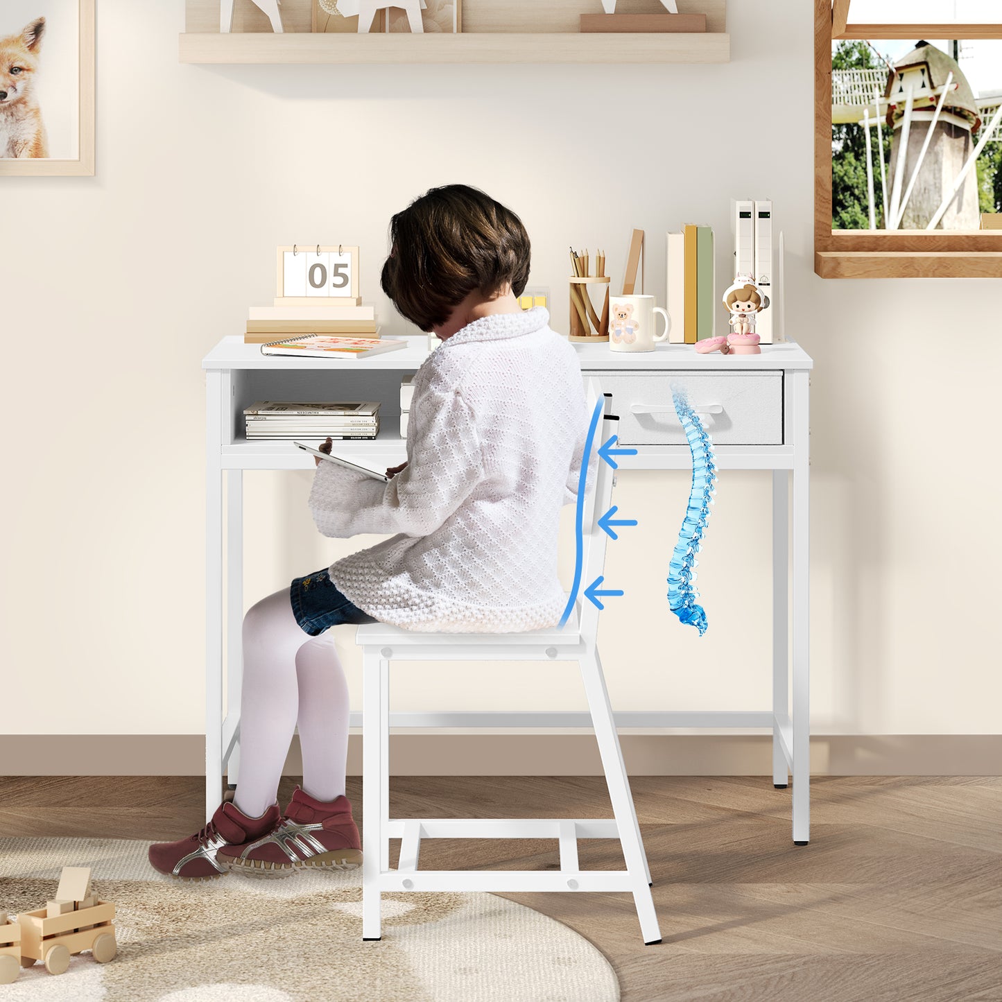 MAHANCRIS Ultimate Ergonomic Kids Desk & Chair Set