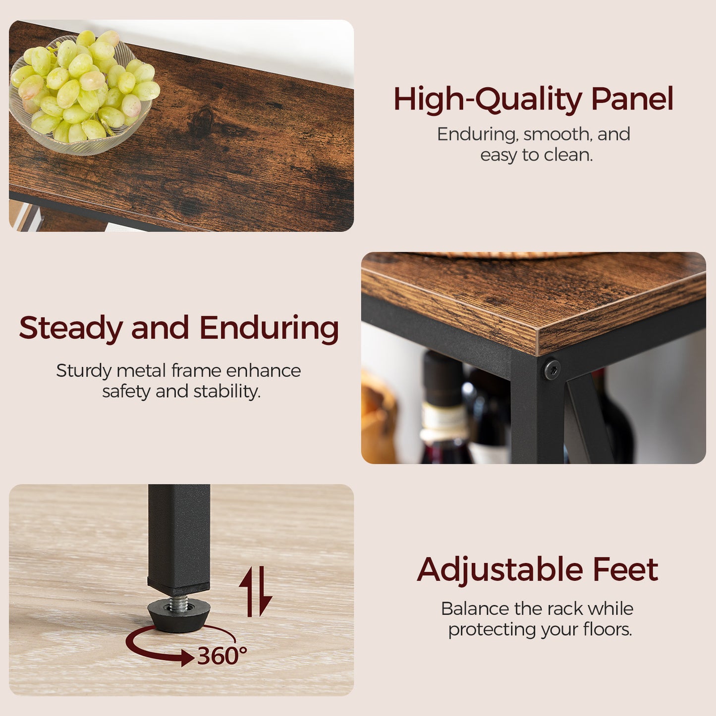 MAHANCRIS 47.2" 3-Tier Industrial Console Table