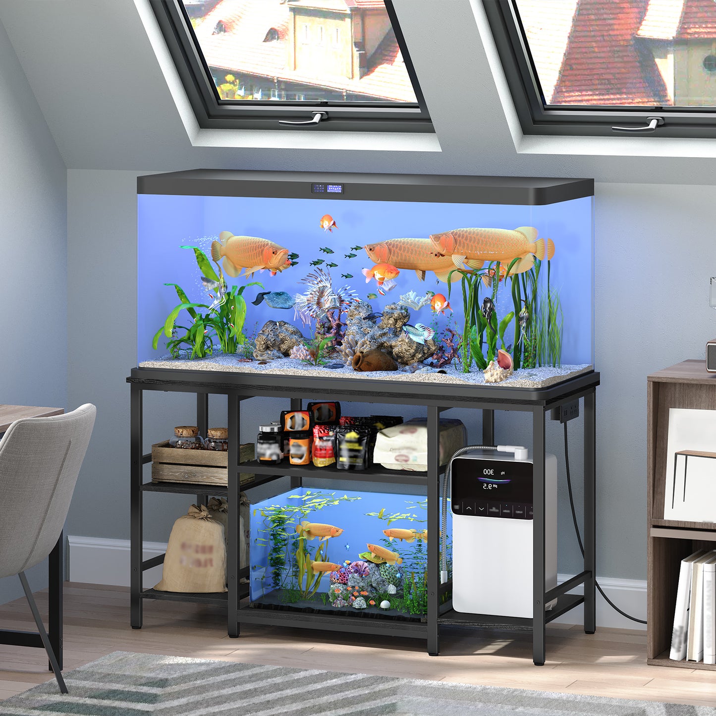 MAHANCRIS 55-75 Gallon Fish Tank Stand