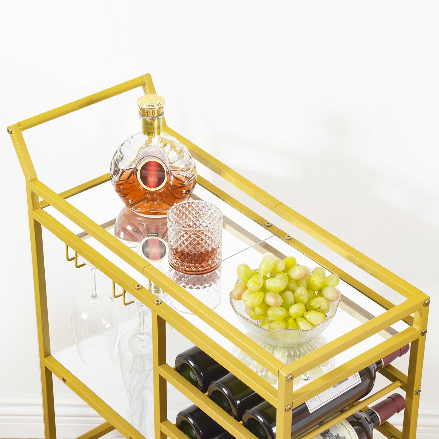 MAHANCRIS 3-Tier Serving Cart with Mirrored Top