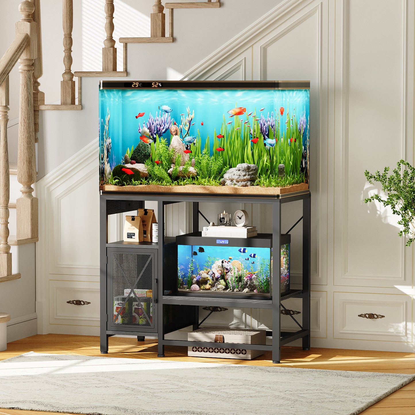 MAHANCRIS 40-50 Gallon Fish Tank Stand with Power Outlet