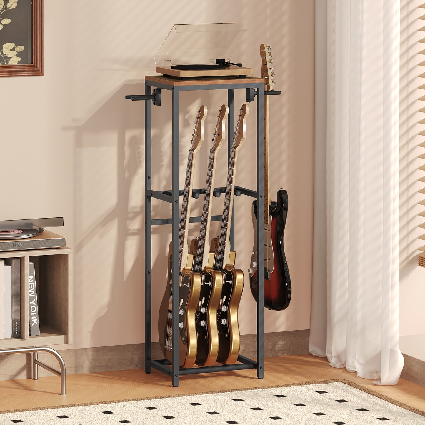MAHANCRIS Guitar Stand for 3-5 Guitars
