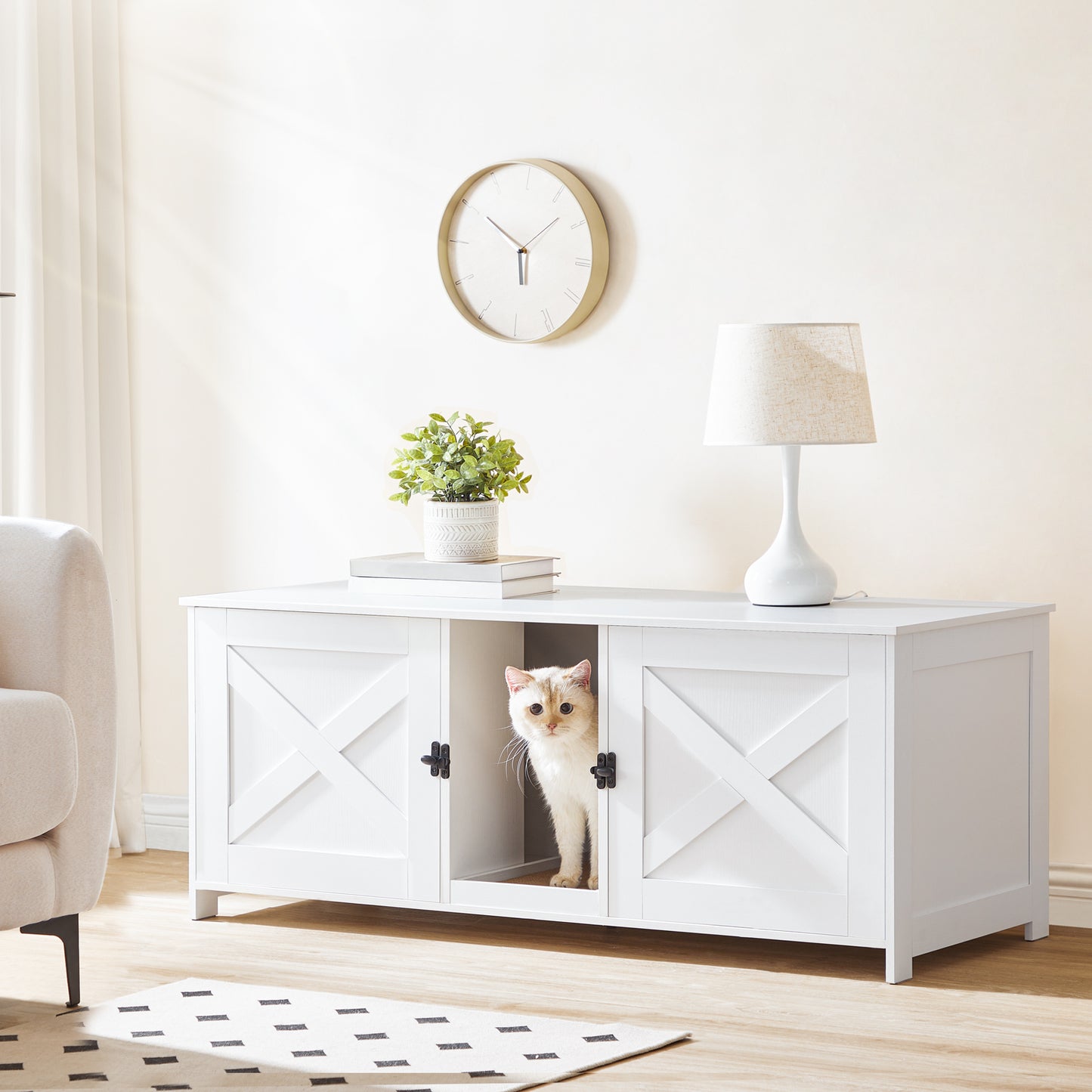 MAHANCRIS 47.2" Cat Litter Box Enclosure for 2 Cats