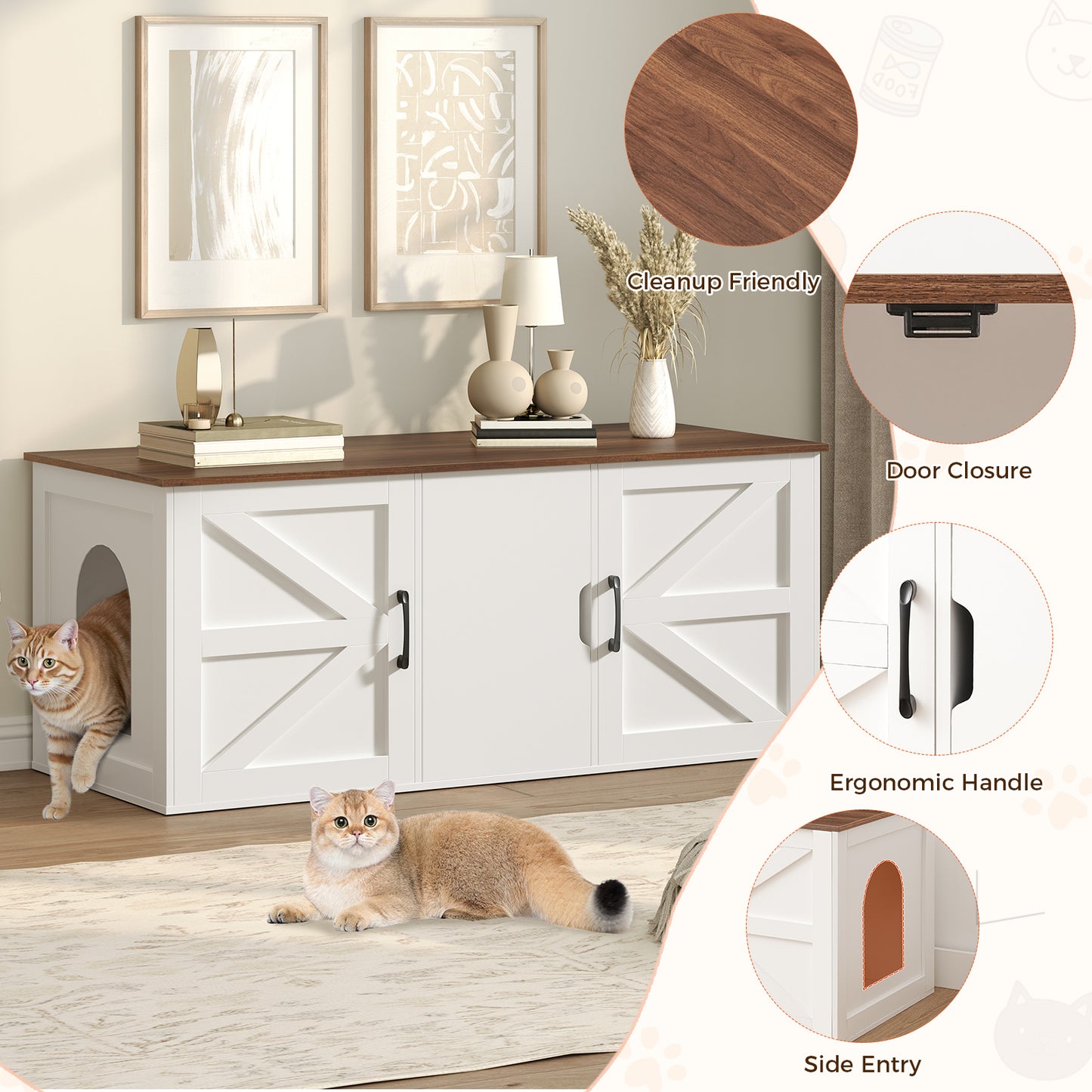MAHANCRIS 47 inch Cat Hidden Litter Box