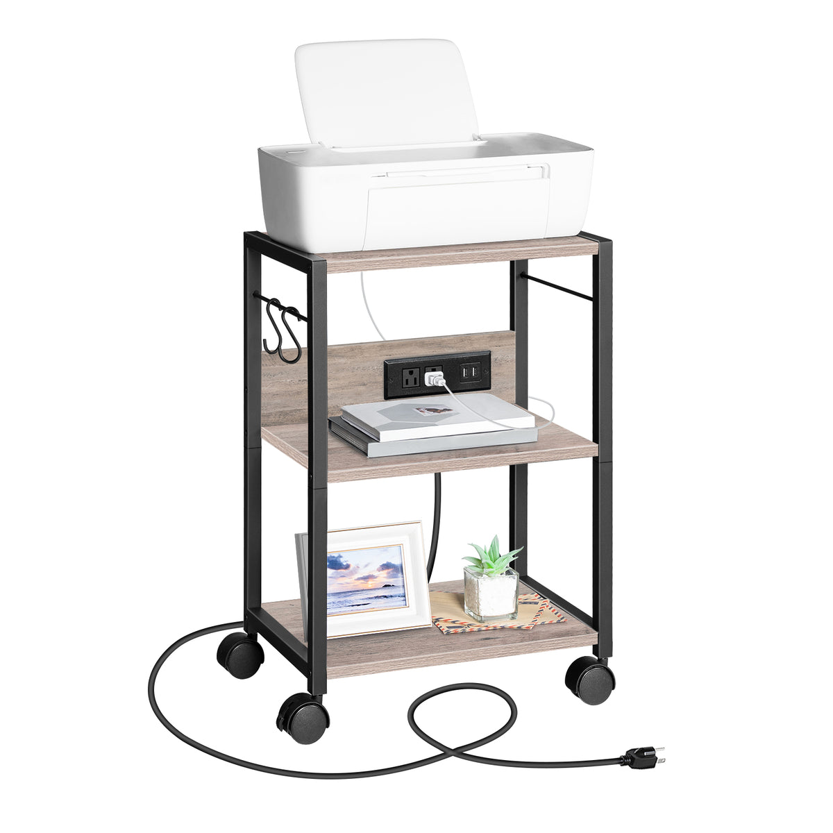 MAHANCRIS 3-Tier Mobile Printer Cart
