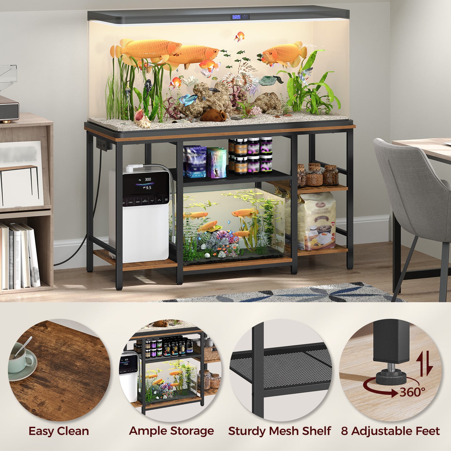 MAHANCRIS 55-75 Gallon Fish Tank Stand