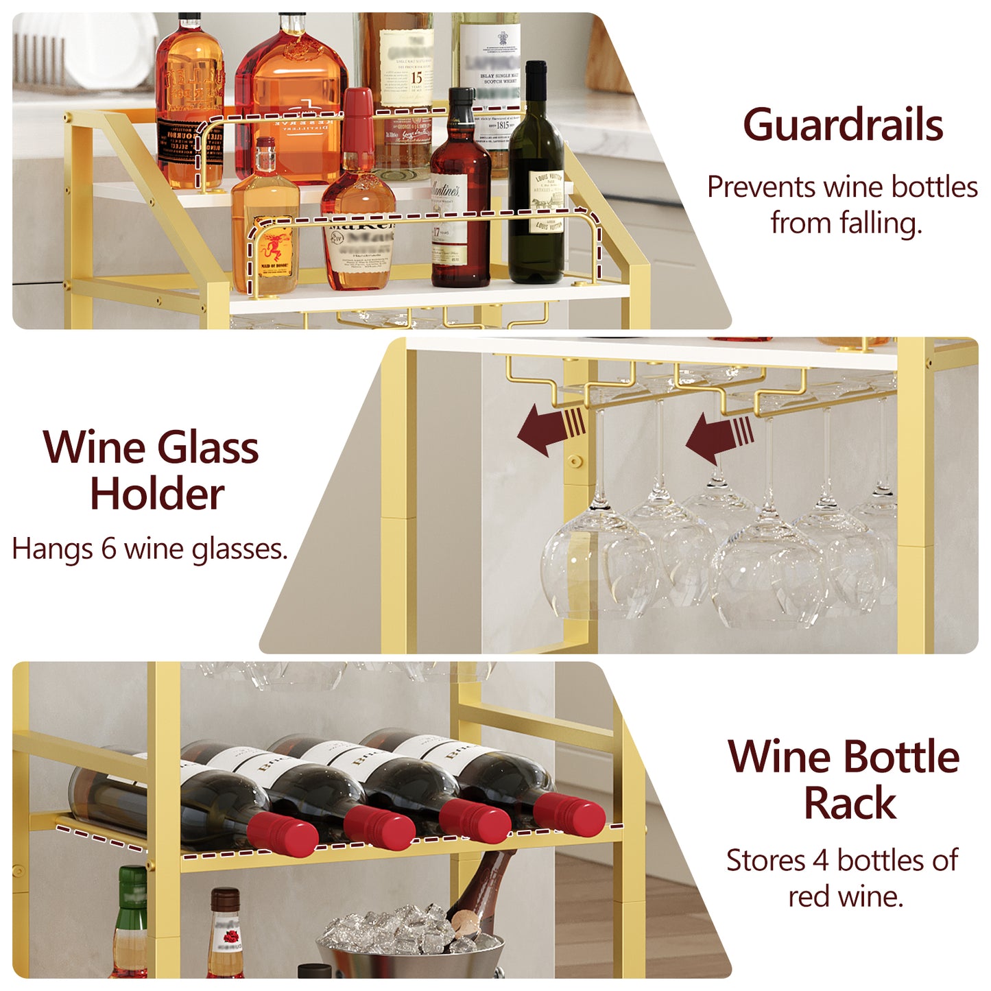 MAHANCRIS 4-Tier Serving Cart for Home