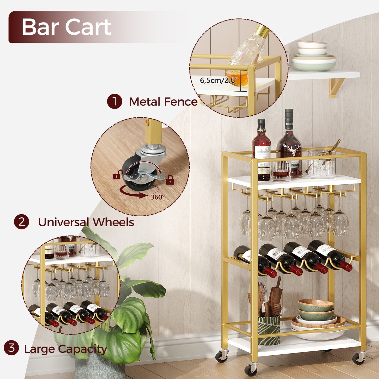 bar cart functions for storage