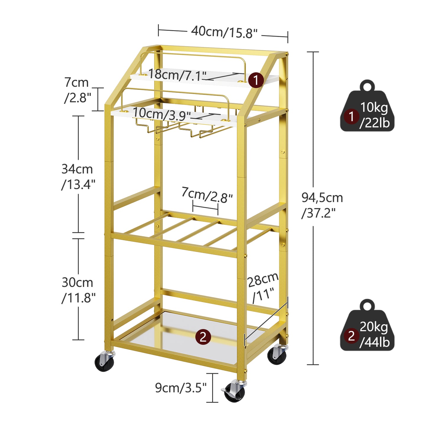 MAHANCRIS 4-Tier Serving Cart for Home
