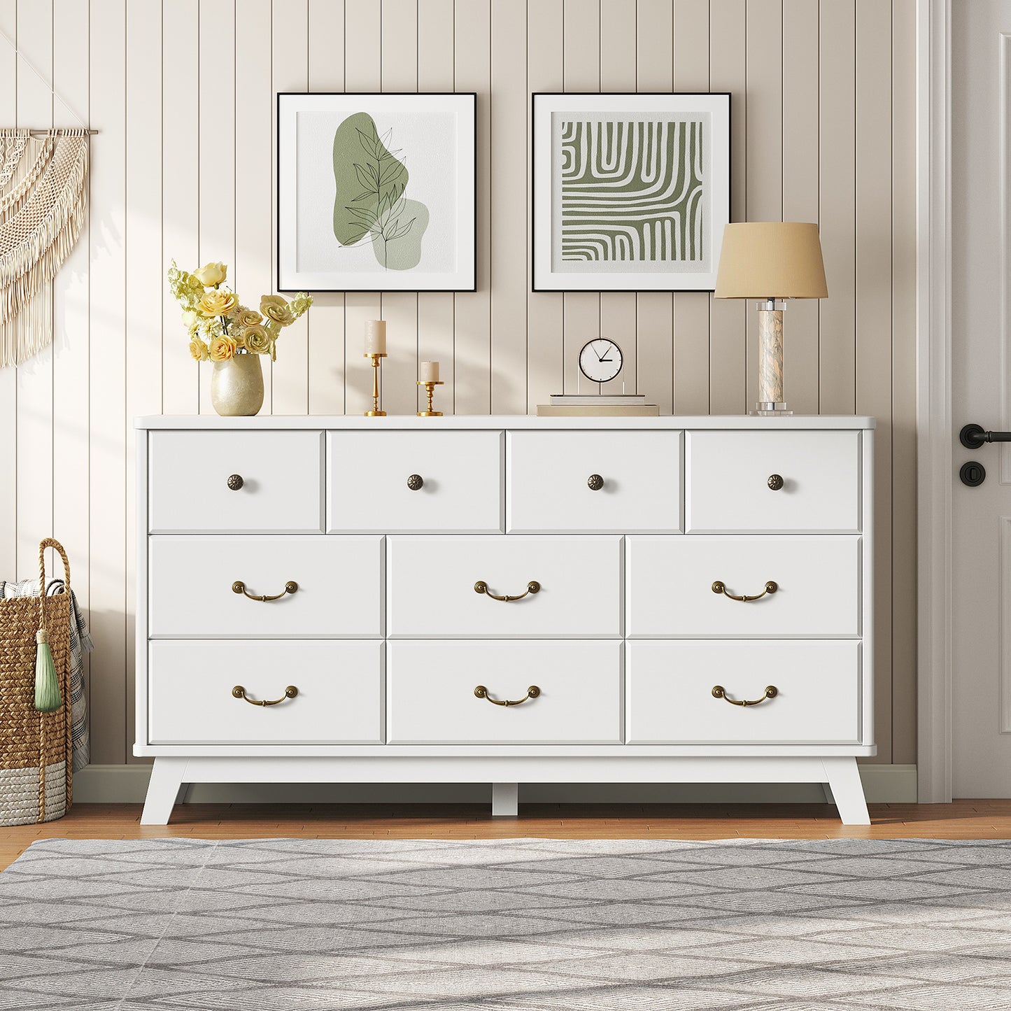 Entryway Dresser Chest Unit with 10 Drawers – Stylish entryway dresser chest unit featuring 10 drawers for organized storage.
