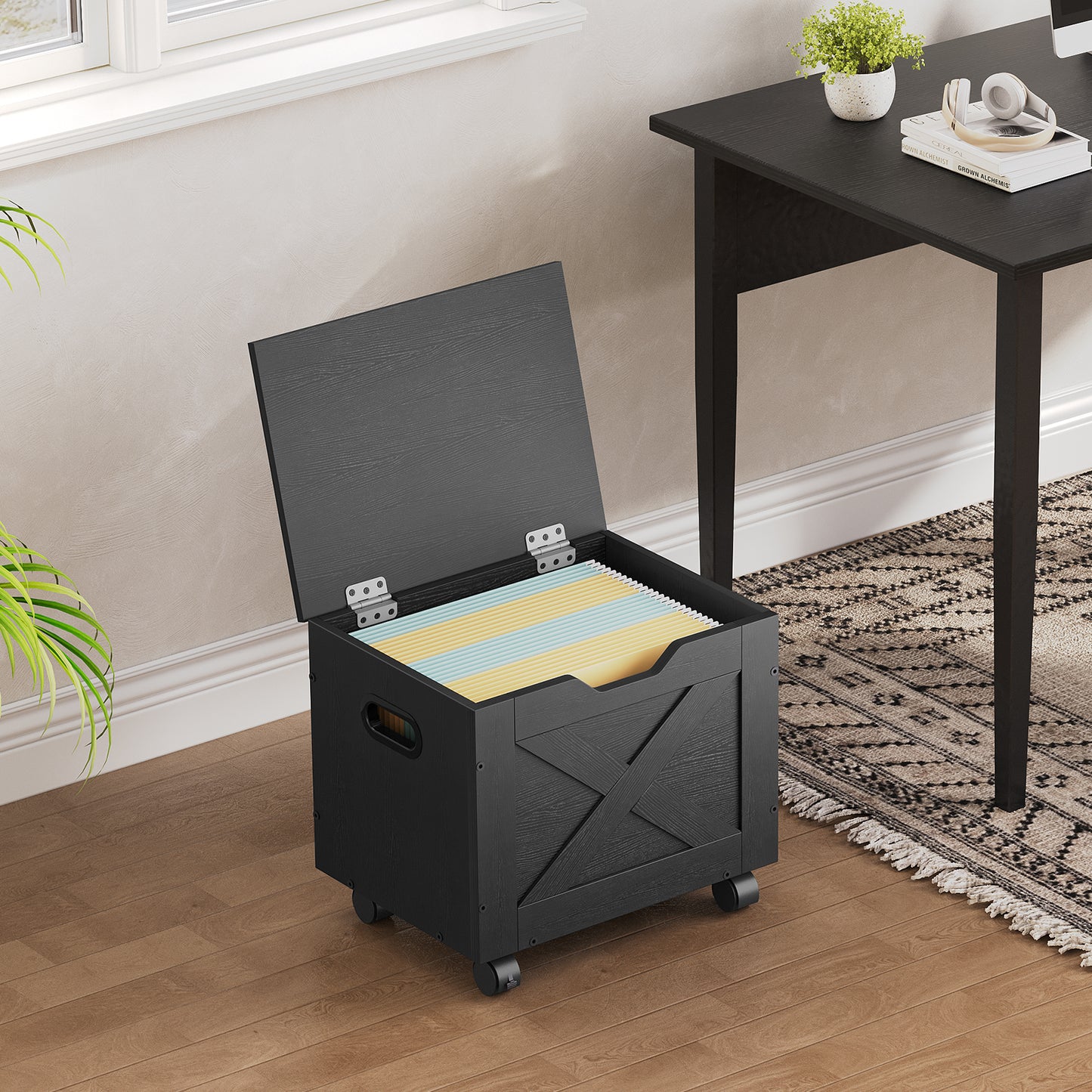 MAHANCRIS Small Rolling Filing Cabinet Under Desk