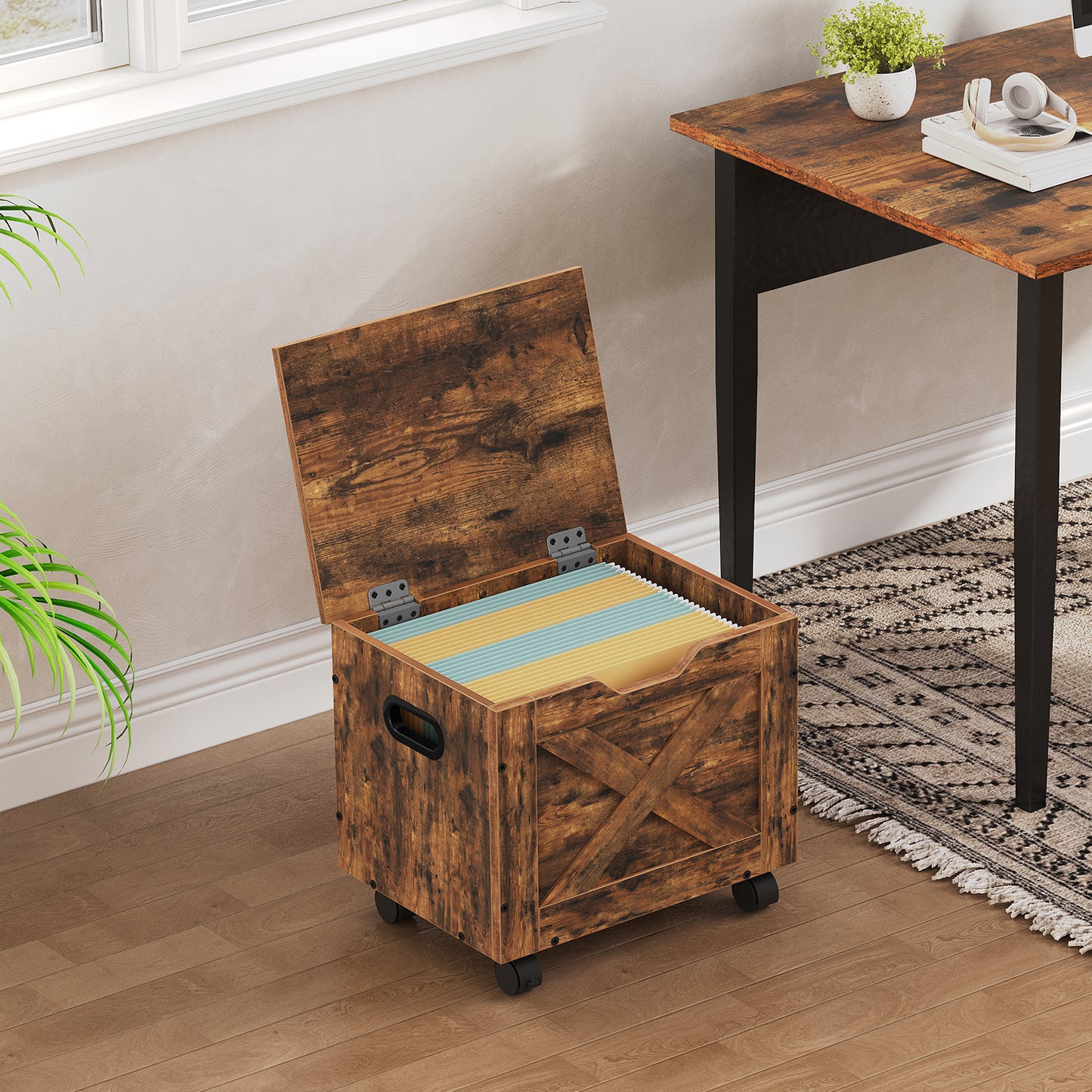 MAHANCRIS Small Rolling Filing Cabinet Under Desk