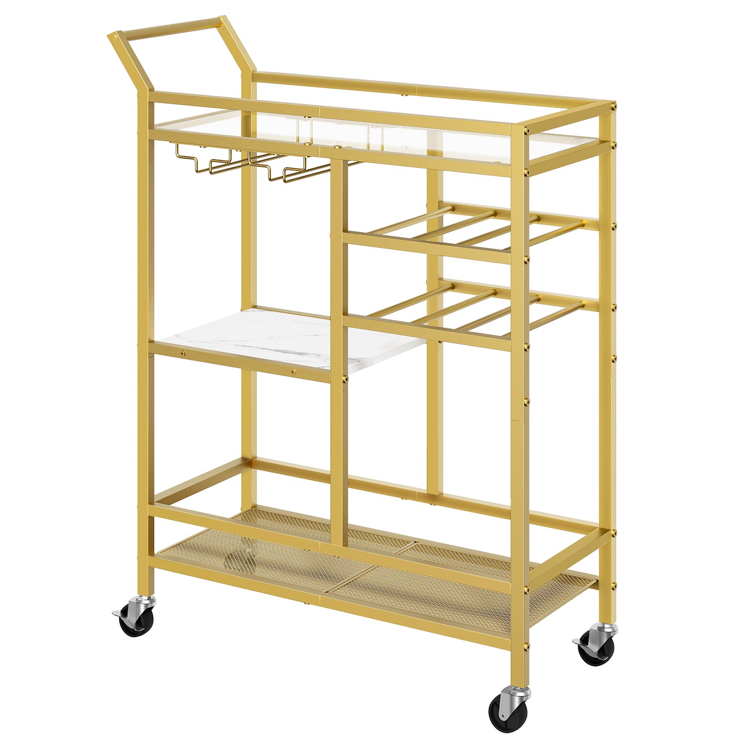 MAHANCRIS 3-Tier Serving Cart with Mirrored Top