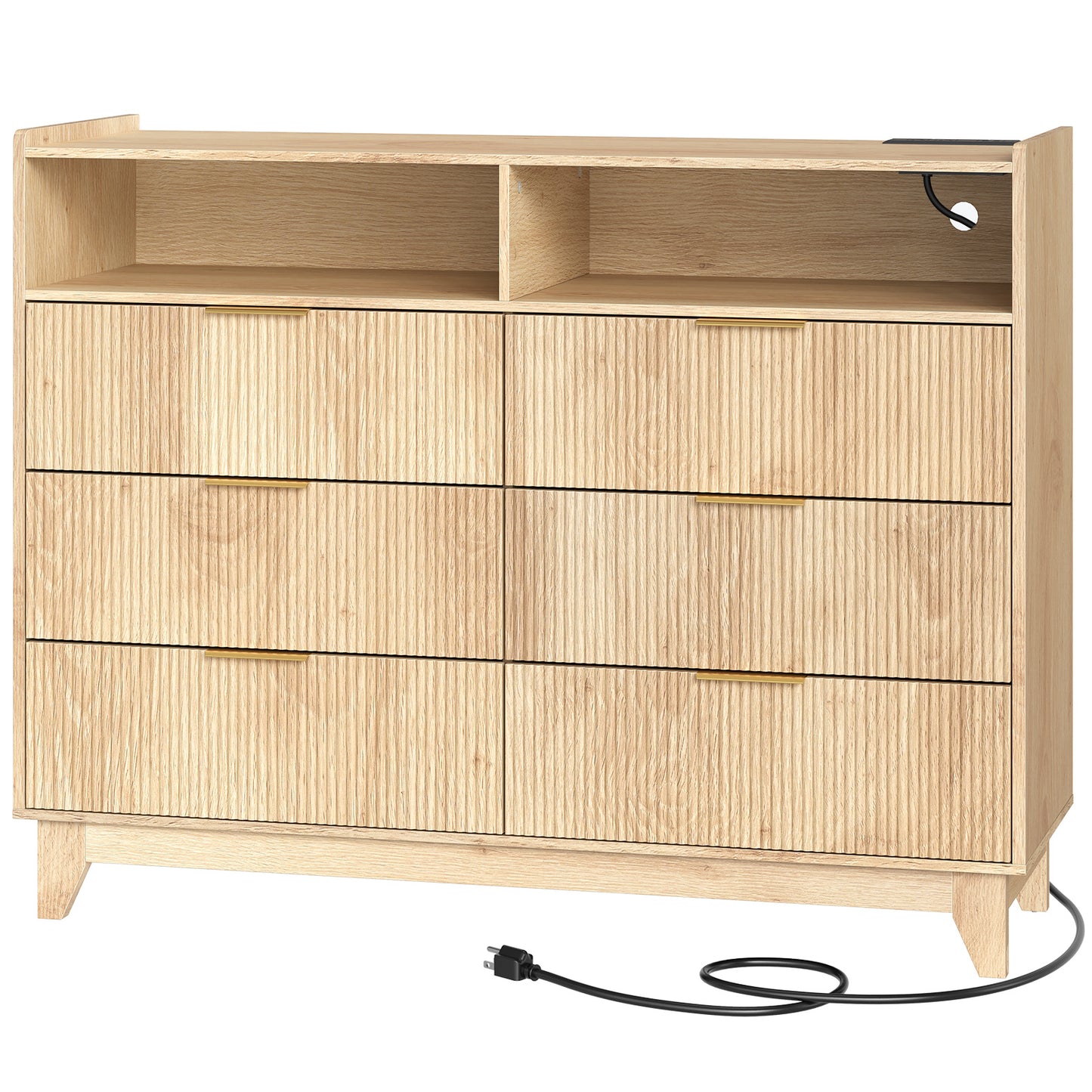 MAHANCRIS Fluted 6 Drawer Dresser