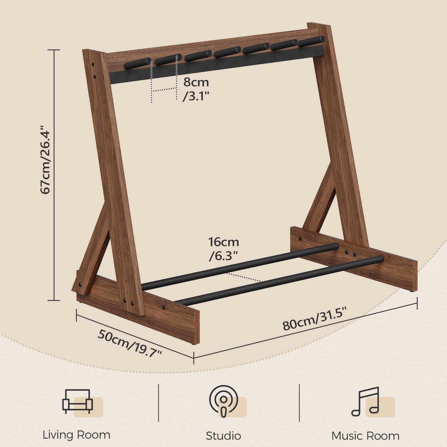Wulnut Multiple Wooden Guitar Stand