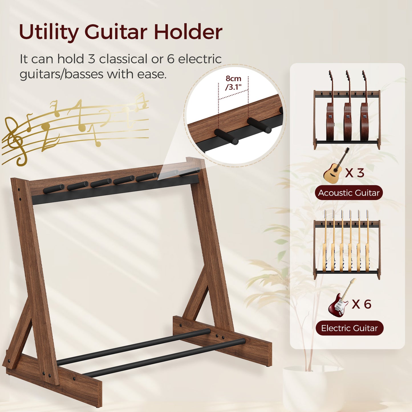 Wulnut Multiple Wooden Guitar Stand
