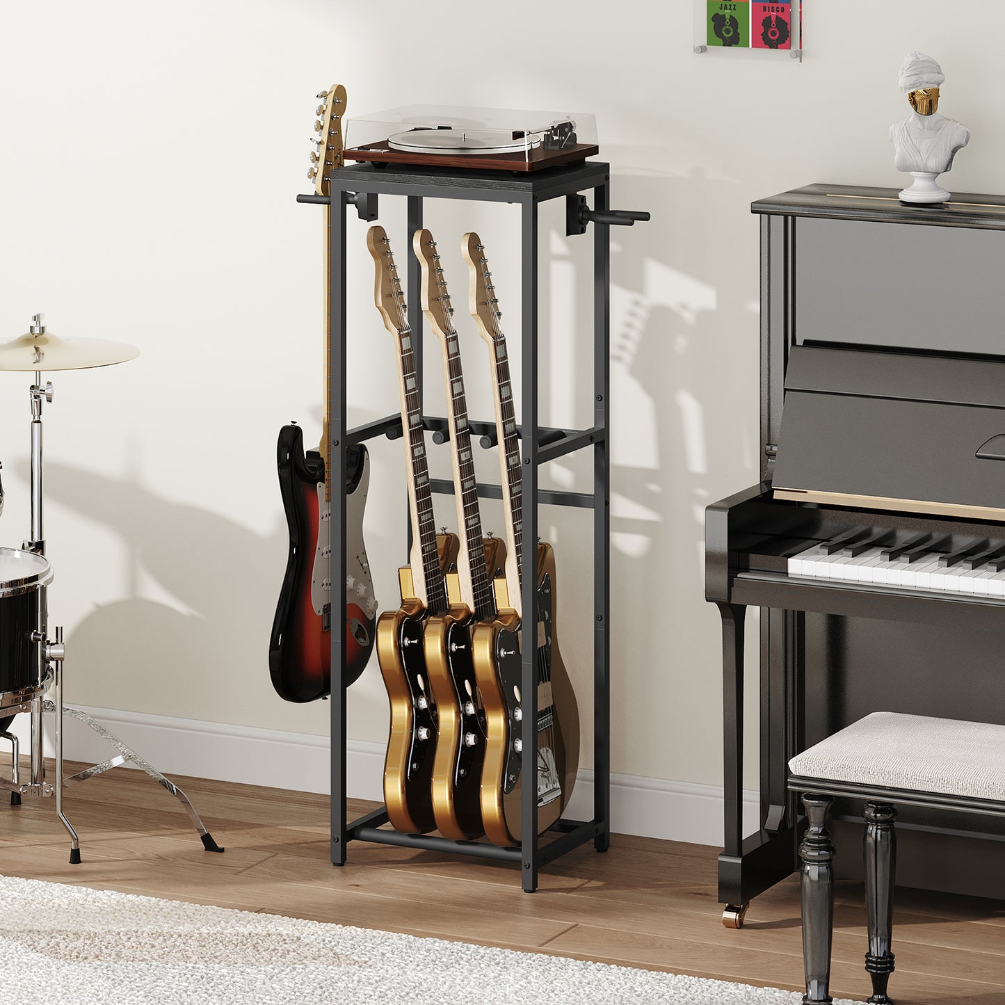 MAHANCRIS Guitar Stand for 3-5 Guitars