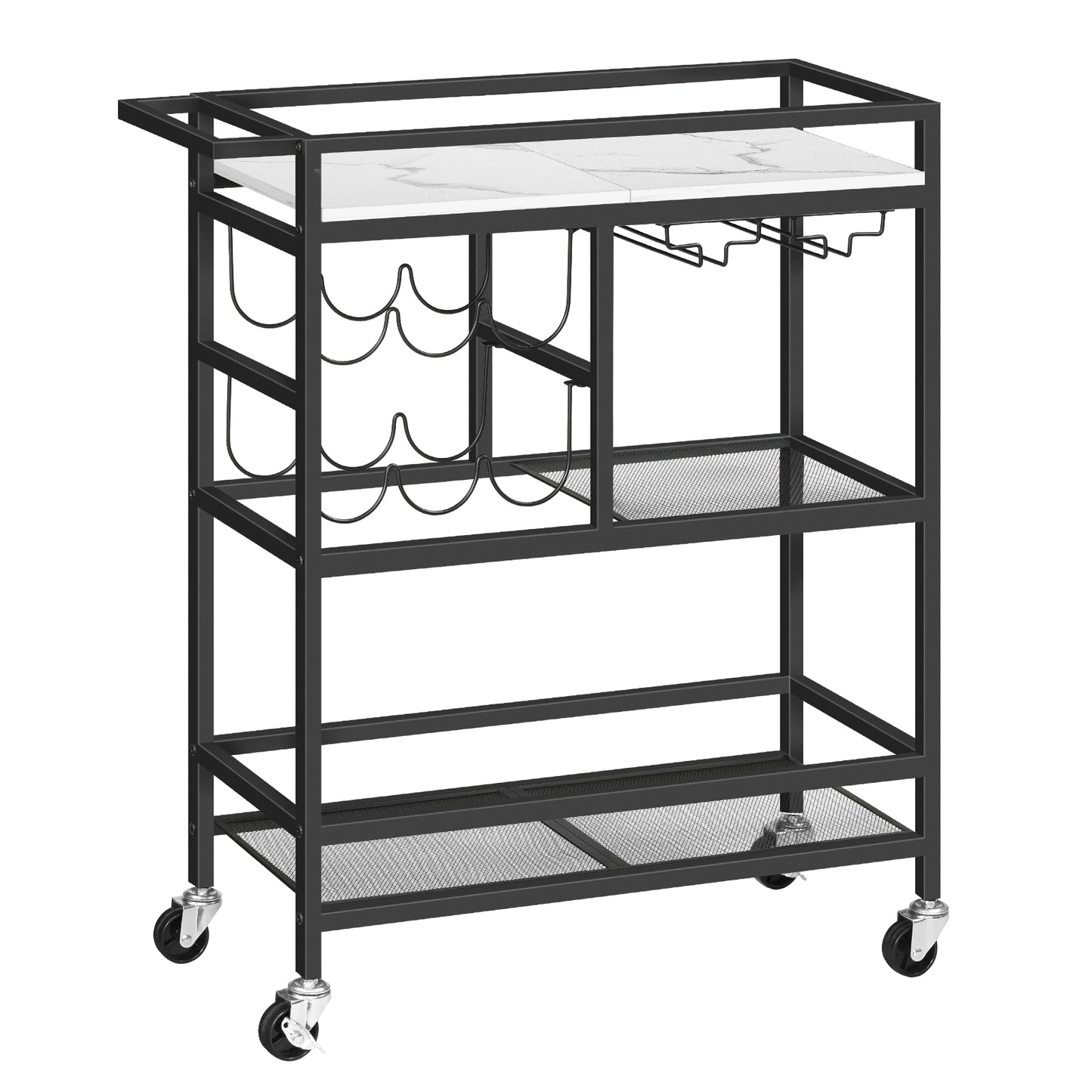 black marble top bar cart