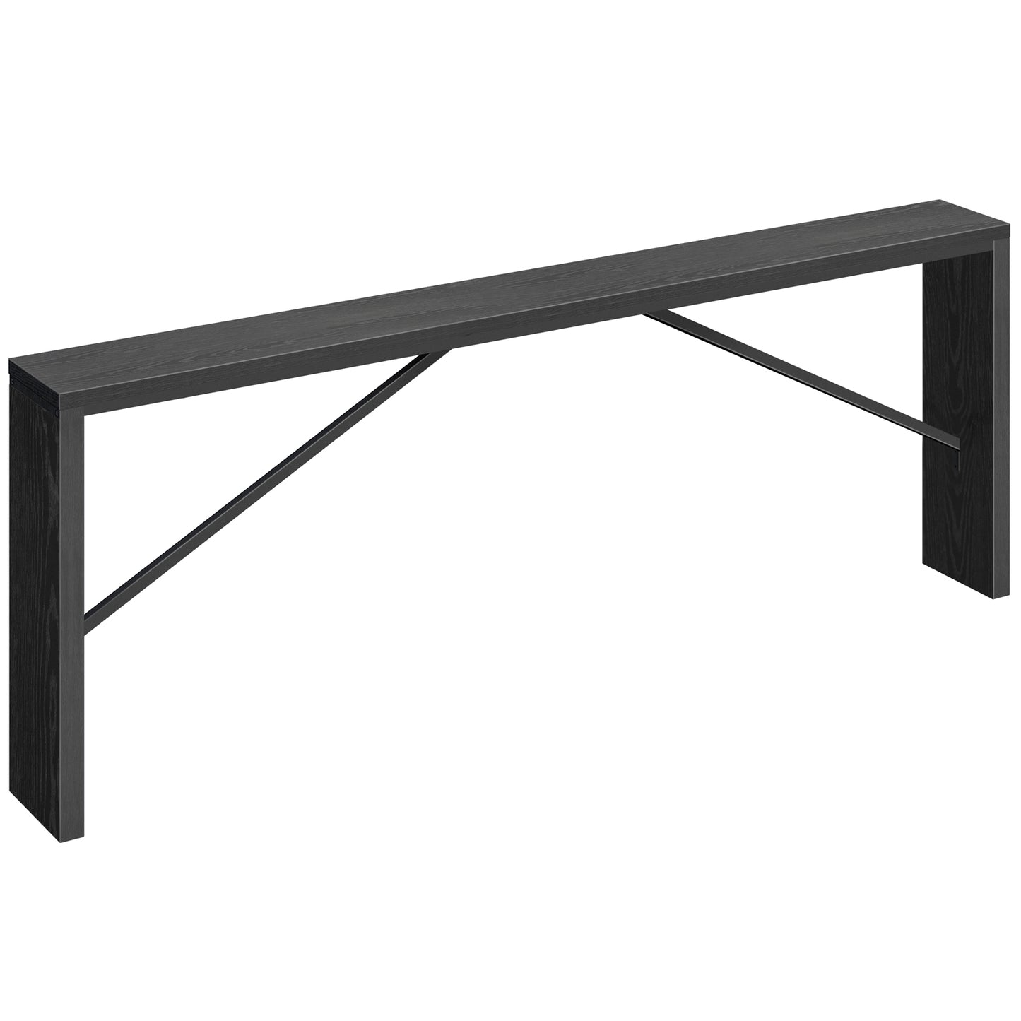 black wooden console table