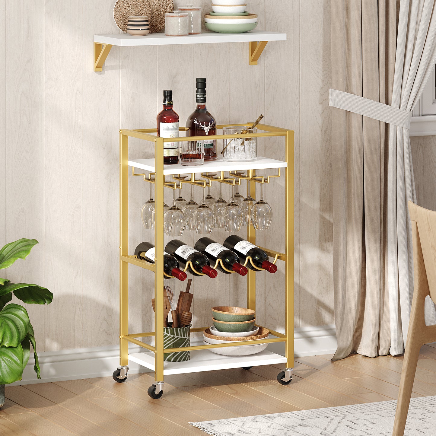 bar carts on wheels for smalll space