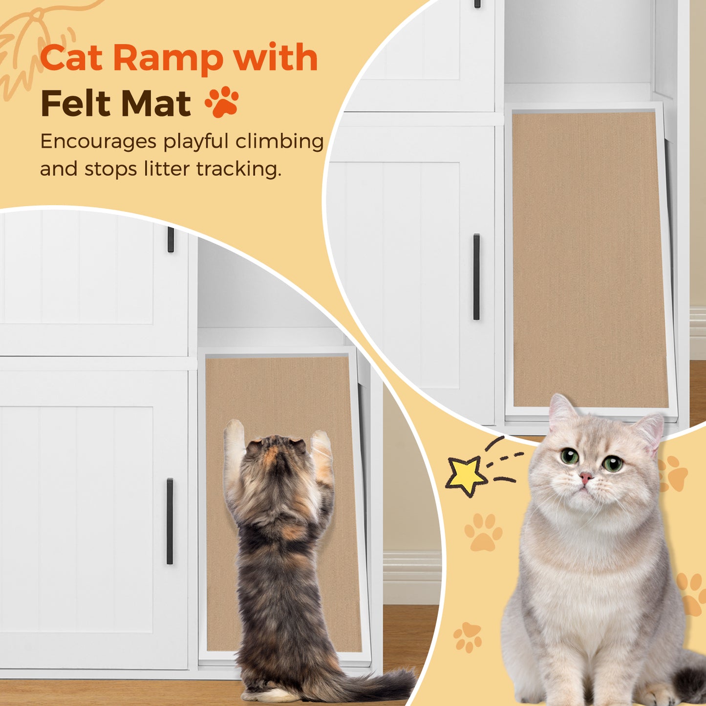 MAHANCRIS Stylish 2-Tier Litter Box Enclosure