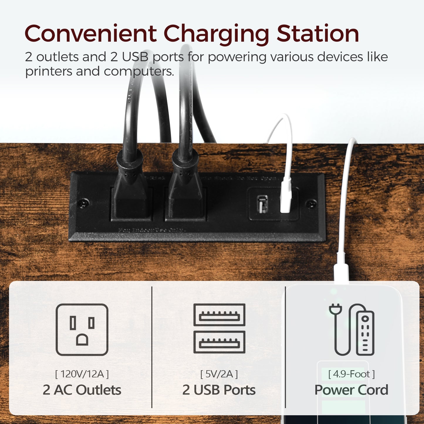 printer stand with charging solutions