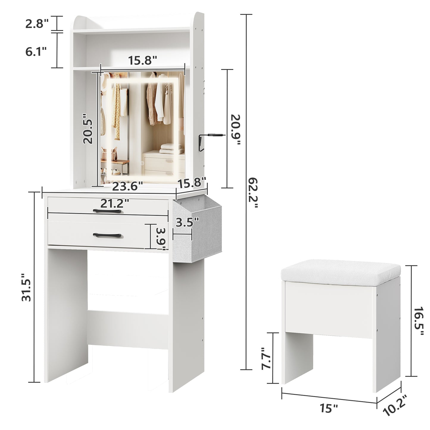 Mini Vanity specifications