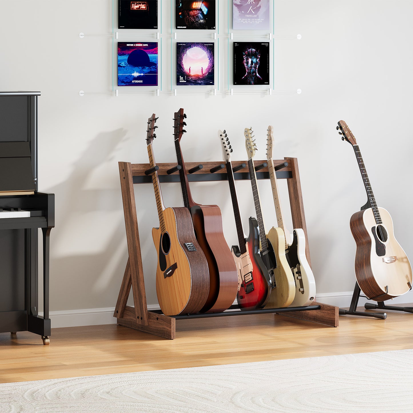 Wulnut Multiple Wooden Guitar Stand