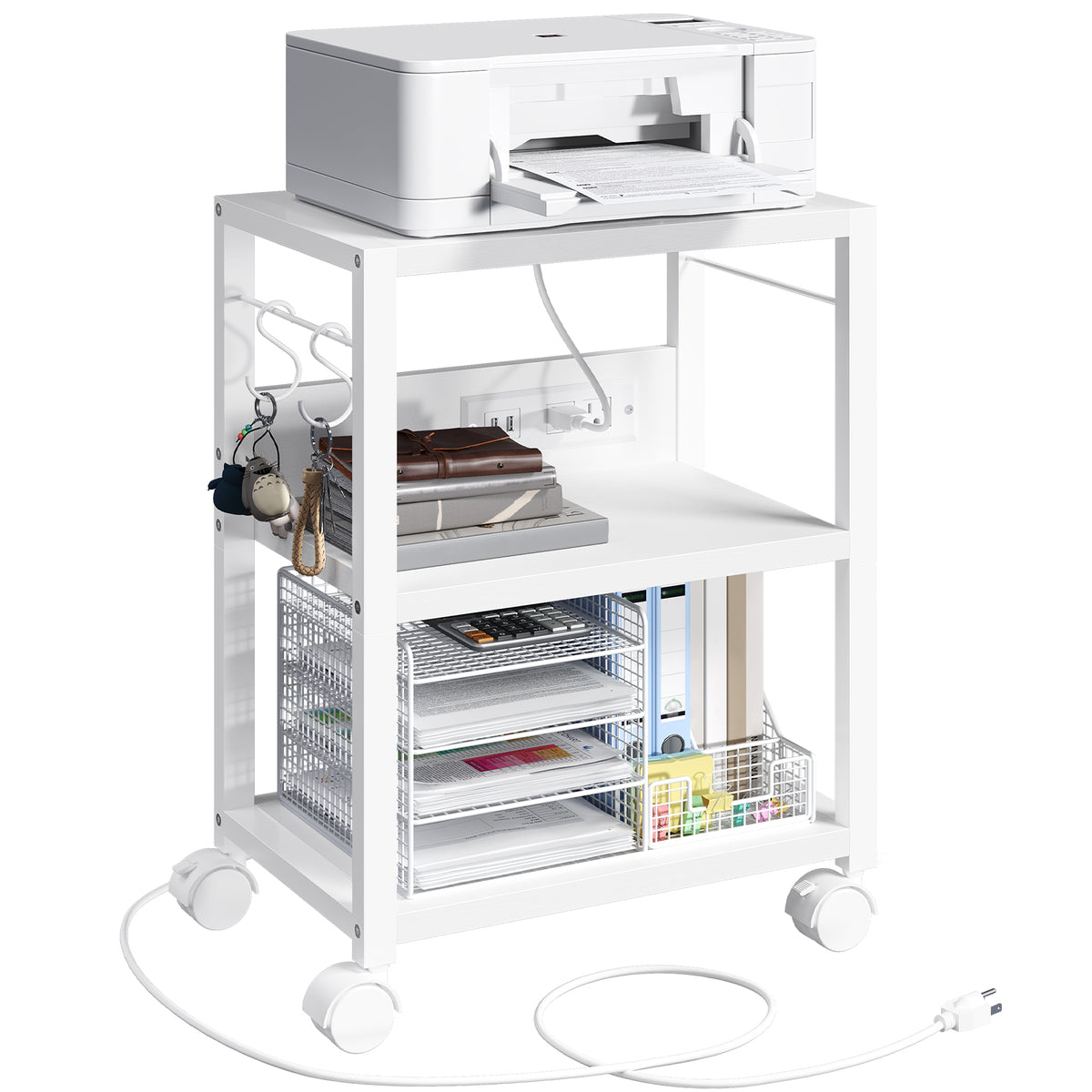 MAHANCRIS 3-Tier Mobile Printer Cart