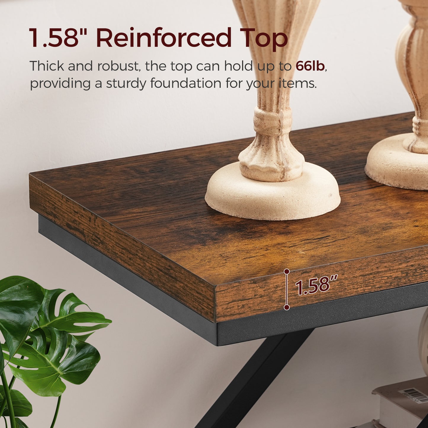 MAHANCRIS Four-Tier 39.4 Inches Console Table
