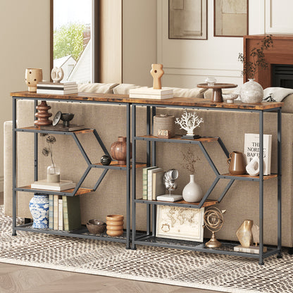 2 sets of rustic brown console table