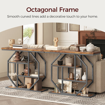MAHANCRIS Four-Tier 39.4 Inches Console Table