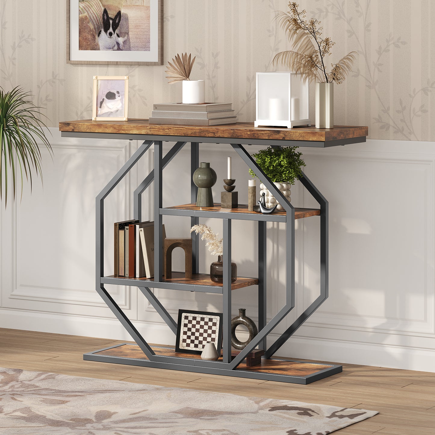 MAHANCRIS Four-Tier 39.4 Inches Console Table
