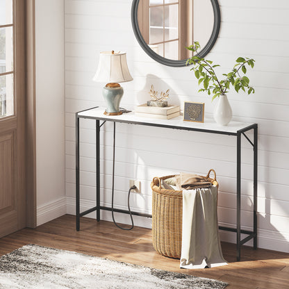 MAHANCRIS 43.3" Slim Console Table with Charging Station