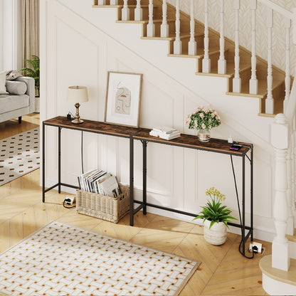 MAHANCRIS 43.3" Slim Console Table with Charging Station