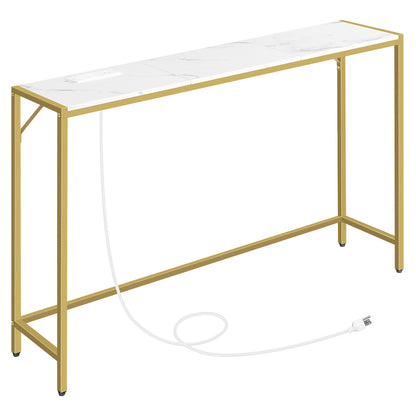 MAHANCRIS 43.3" Slim Console Table with Charging Station