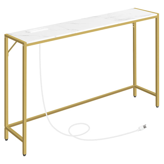 MAHANCRIS 43.3" Slim Console Table with Charging Station