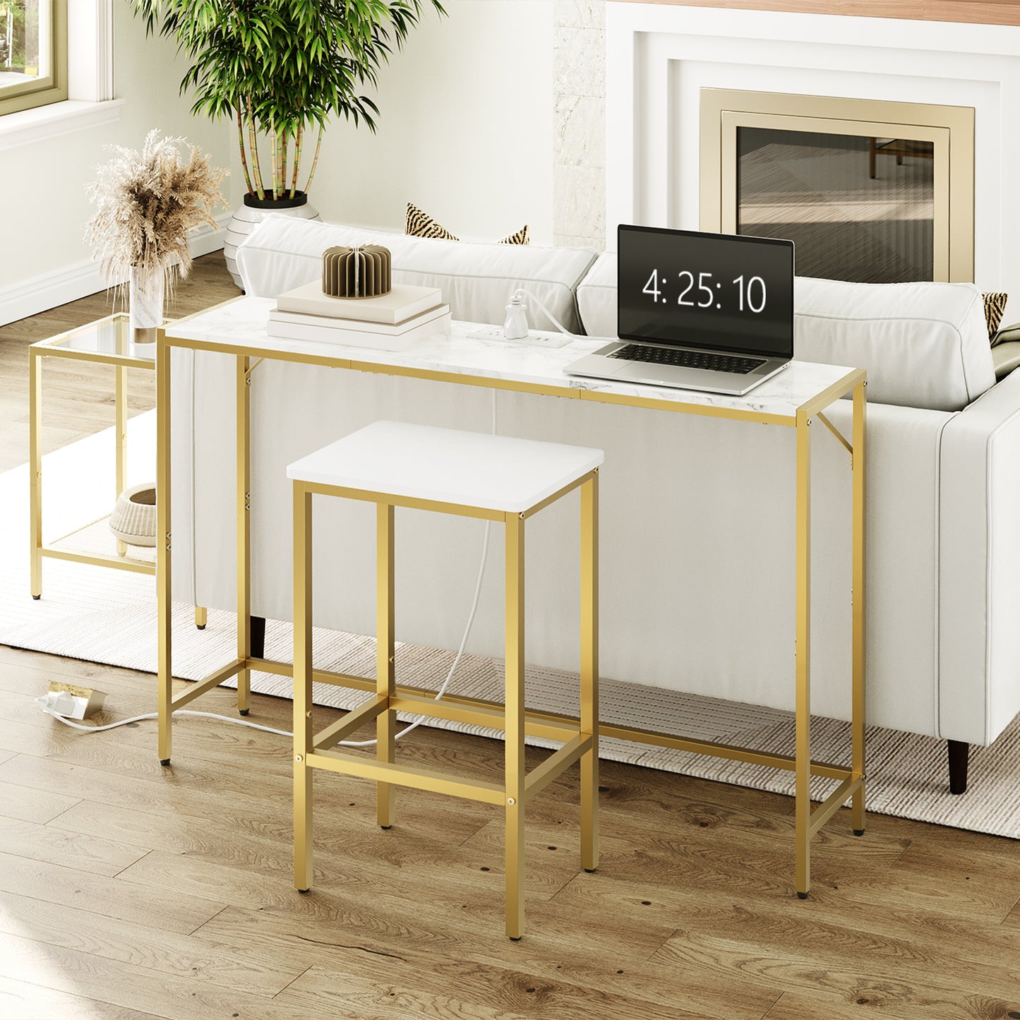 MAHANCRIS 43.3" Slim Console Table with Charging Station