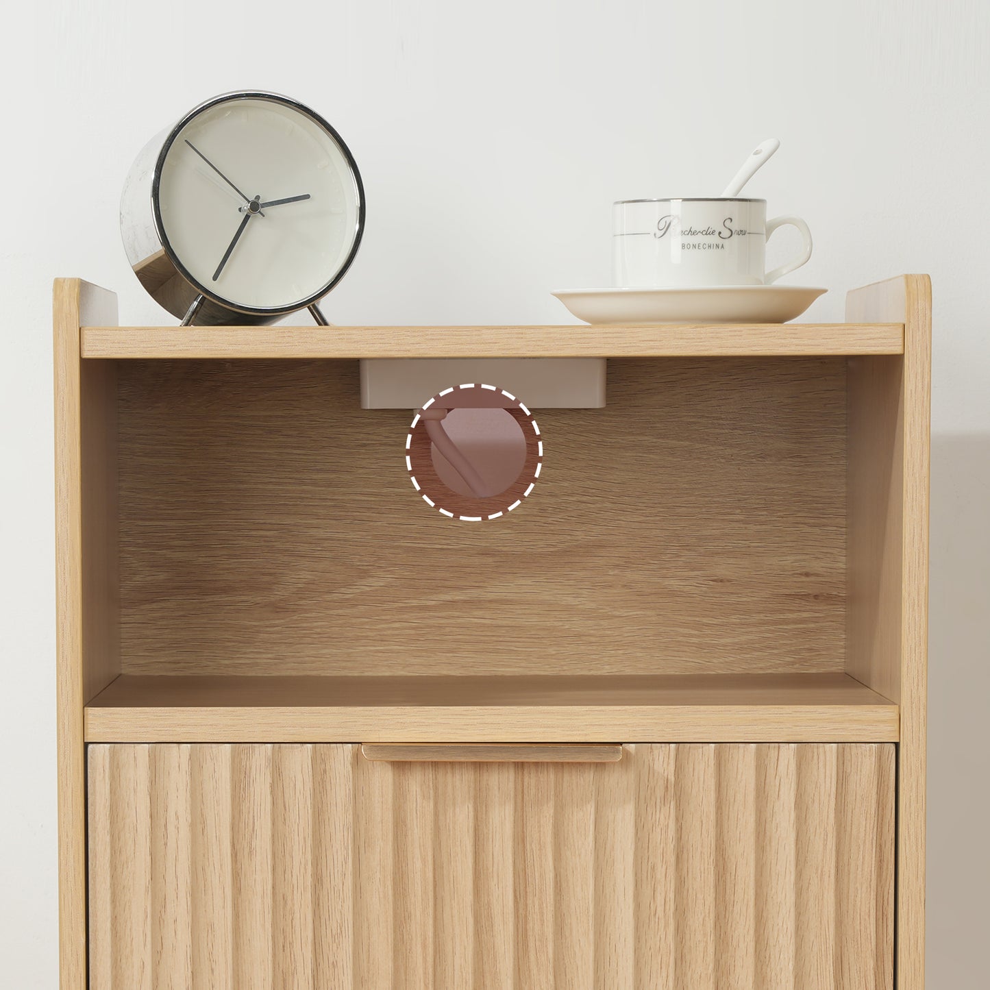 Modern Mid-Century Nightstand with Charging Station