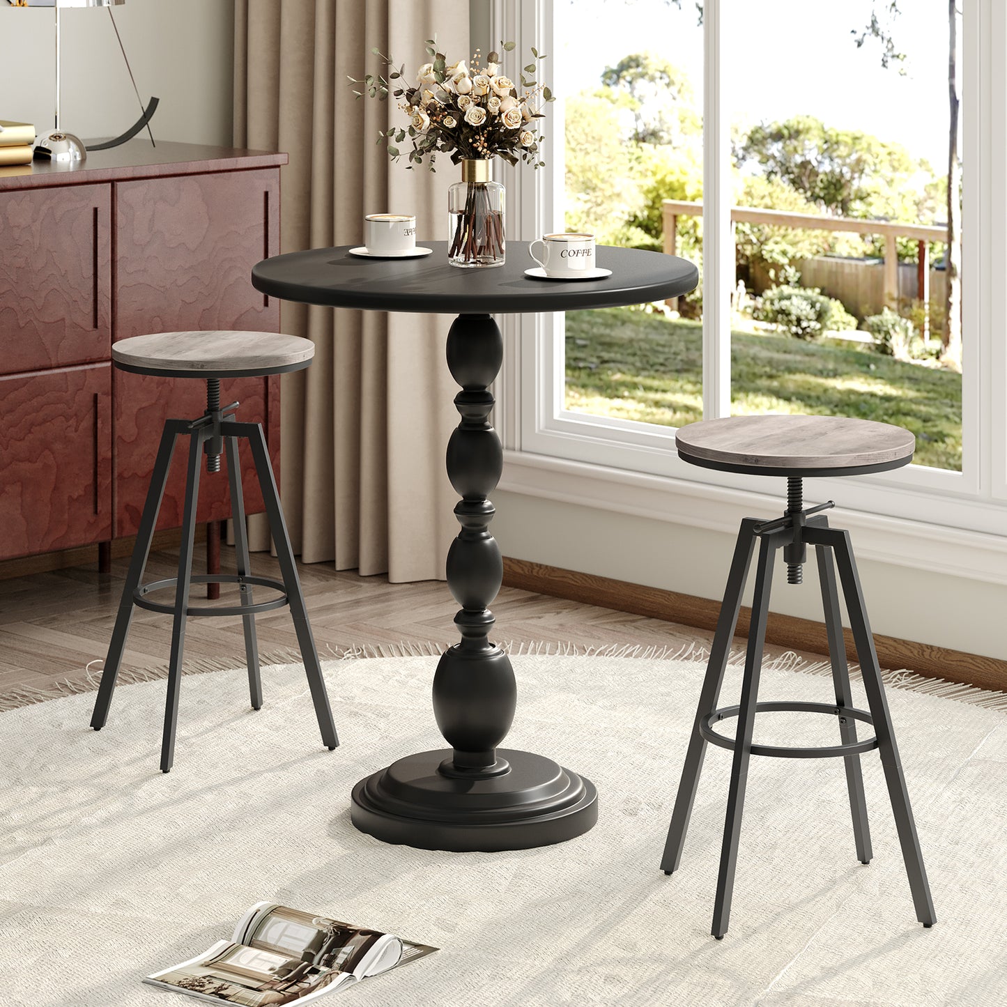 MAHANCRIS Industrial Bar Stools (Set of 2)