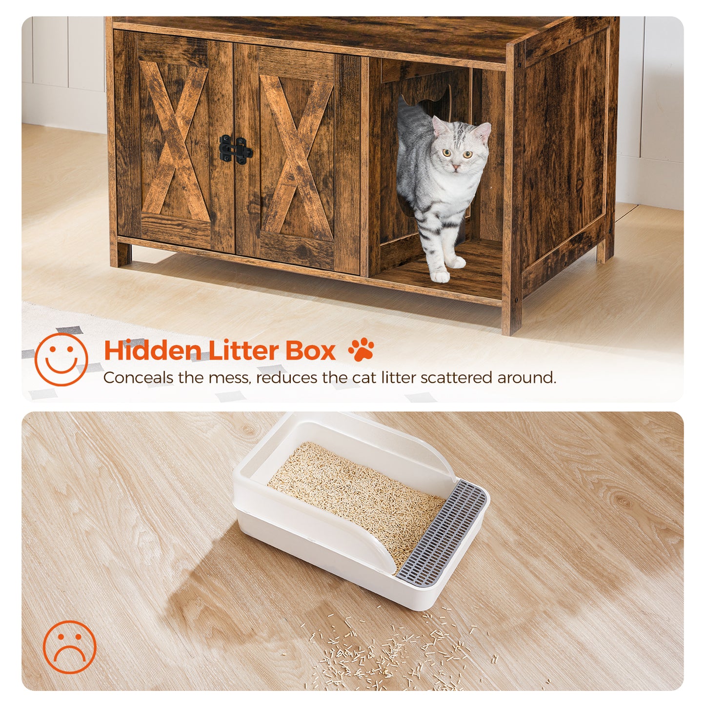 MAHANCRIS 31.5"L Cat Litter Box Enclosure