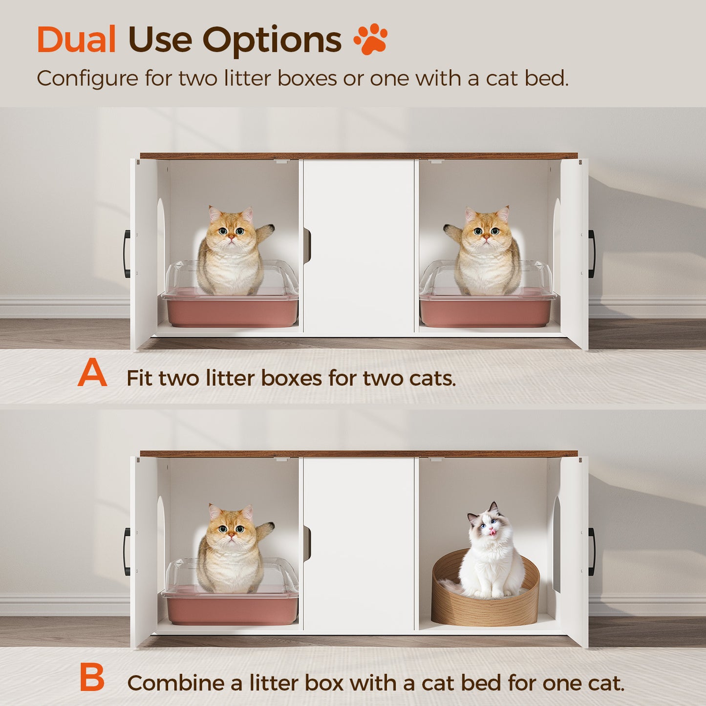 MAHANCRIS 47 inch Cat Hidden Litter Box