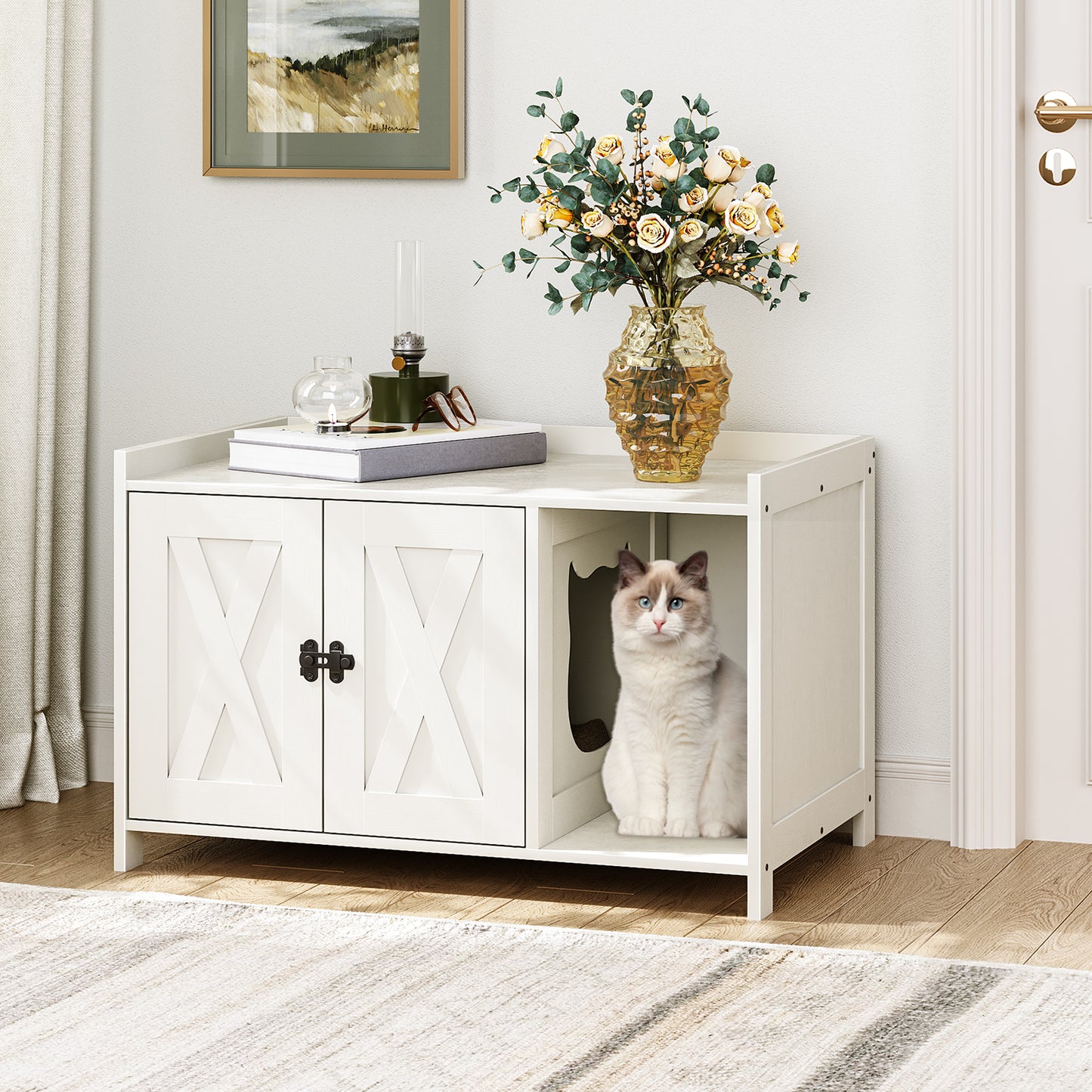 MAHANCRIS 31.5"L Cat Litter Box Enclosure