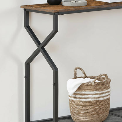 MAHANCRIS 2 Tier Rustic Brown Console Table for Entrance, Living Room, Hallway