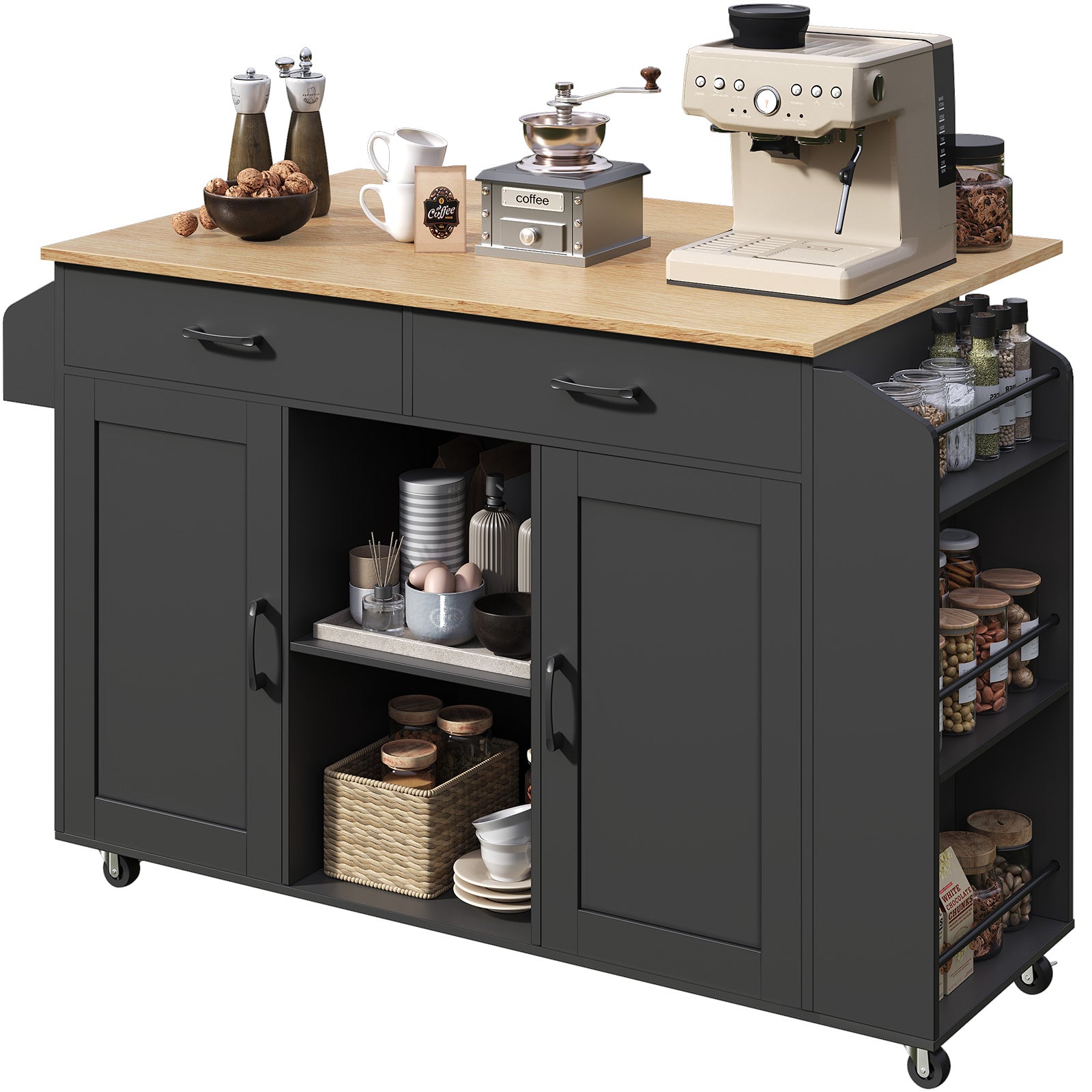 kitchen island's function in kitchen to storage spice