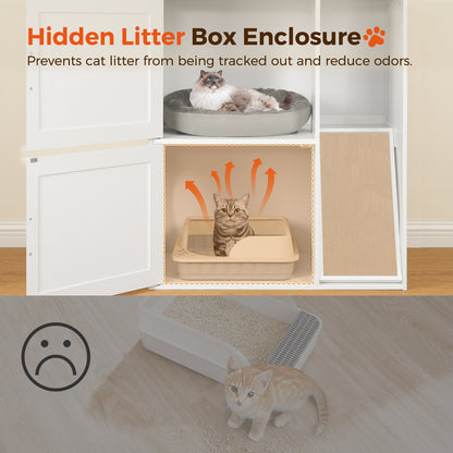 MAHANCRIS Stylish 2-Tier Litter Box Enclosure