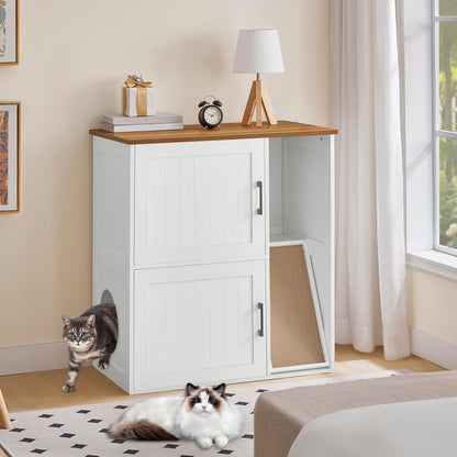 MAHANCRIS Stylish 2-Tier Litter Box Enclosure