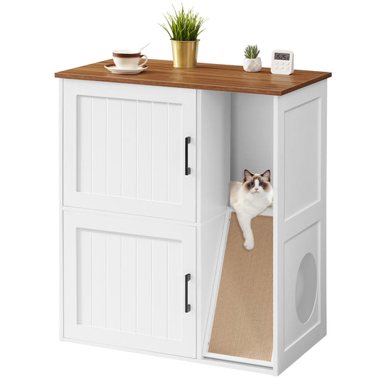 MAHANCRIS Stylish 2-Tier Litter Box Enclosure